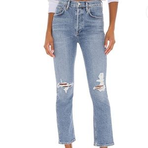 AGOLDE Riley High Rise Straight Crop In Whiplash